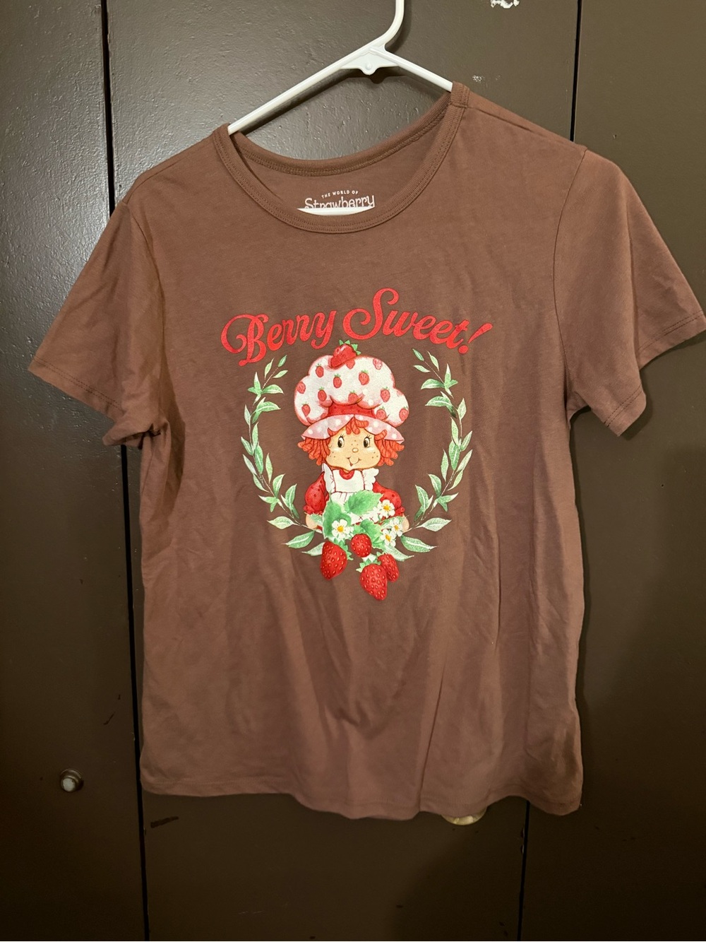 Strawberry Shortcake 'Berry Sweet' Brown Graphic Tee - Women's Short Sleeve